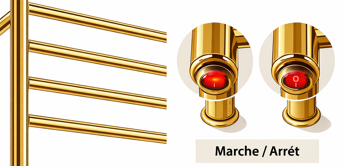 Sèche-serviettes électrique Malaga 350W doré
